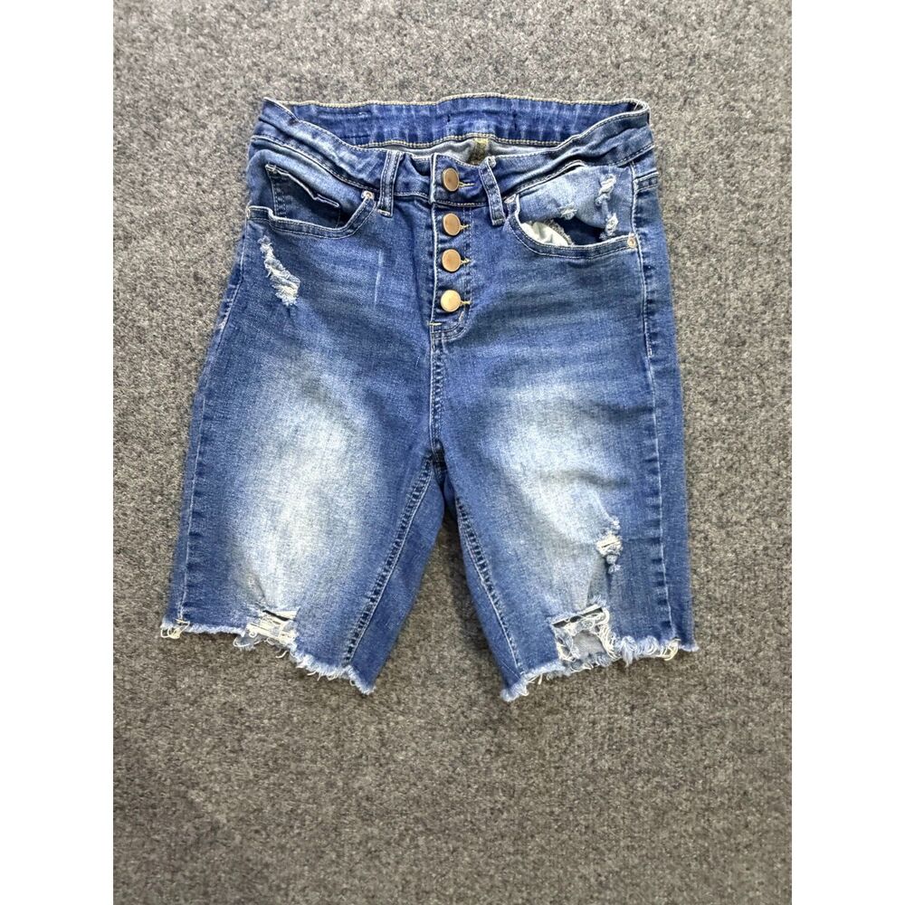 Dollhouse Women's Distressed Button Fly High Waisted Shorts. Size 5/6.